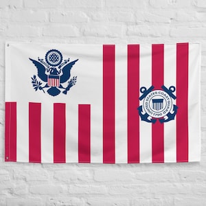 US Coast Guard Emblem Flag: Patriotic Polyester Decor