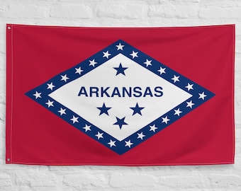 Vlag van de staat Arkansas voor in de VS - Officiële staatsvlag uit 1924 (enkelzijdig)