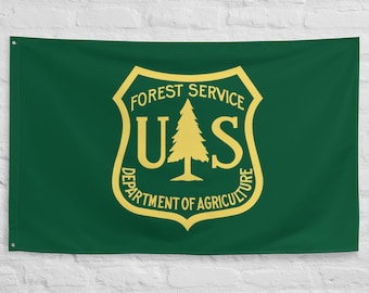 Bandeira do Serviço Florestal dos EUA: Símbolo do Serviço Florestal dos EUA em poliéster