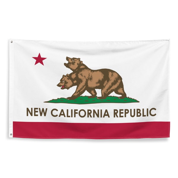 Große Flagge New California Republik Flagge innen oder außen Flagge Fliegende Flagge Banner 100% Polyester mit 2 Eisen-Ösen