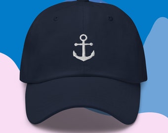 Embroidered Anchor Dad Hat: Cotton Baseball Cap