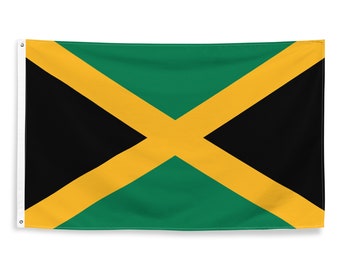Banderas nacionales de Jamaica de poliéster con ojales para planchar. 100% bandera de Jamaica (una cara).
