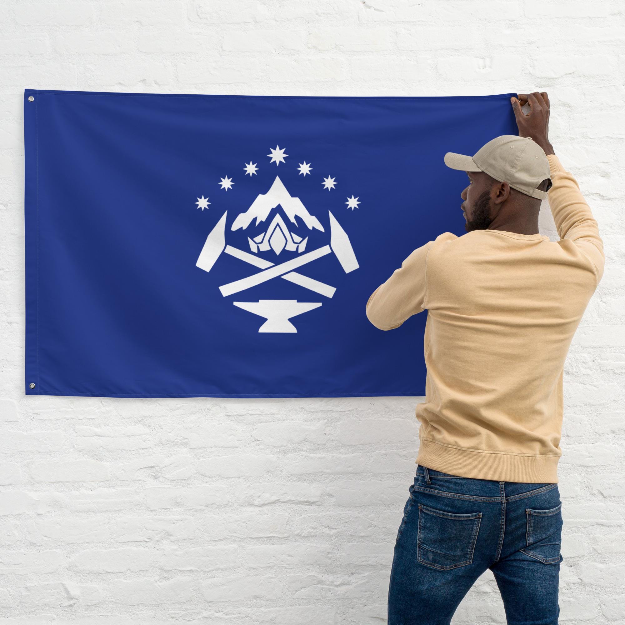 Blue Mountains Dwarven Flag – Polyester Banner - Etsy