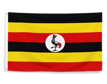 Nationale vlag van Oeganda, polyester met metalen oogjes, 100% Oegandese vlag (enkelzijdig)