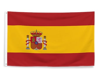 Spanish National Flags Polyester with Iron Grommets 100% Spain Flag (One-Sided)
