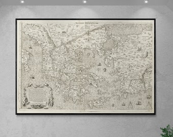 Ancient Greece Map Art Print: 1606 Graeciae Chorographia Reproduction