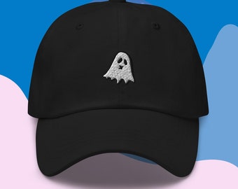Gorra de papá con bordado de fantasmas: gorra de béisbol de algodón para Halloween
