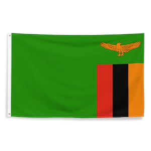 Zambian National Flags Polyester with Iron Grommets 100% Zambia Flag