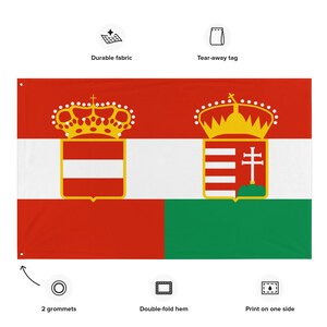 Large Flag Austria-Hungaria flags Flying flag banner 100% polyester with 2 iron grommets Historic Austria-Hungarians flags