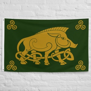 Arverni Tribe Flag: Ancient Gaul Boar Banner, Polyester Decor