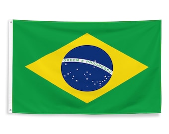 Bandeiras nacionais brasileiras de poliéster com ilhós de ferro 100% bandeira do Brasil