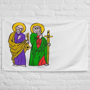 Bandiera della Marina Pontificia 100% poliestere con 2 occhielli in ferro Bandiere della Marina Pontificia