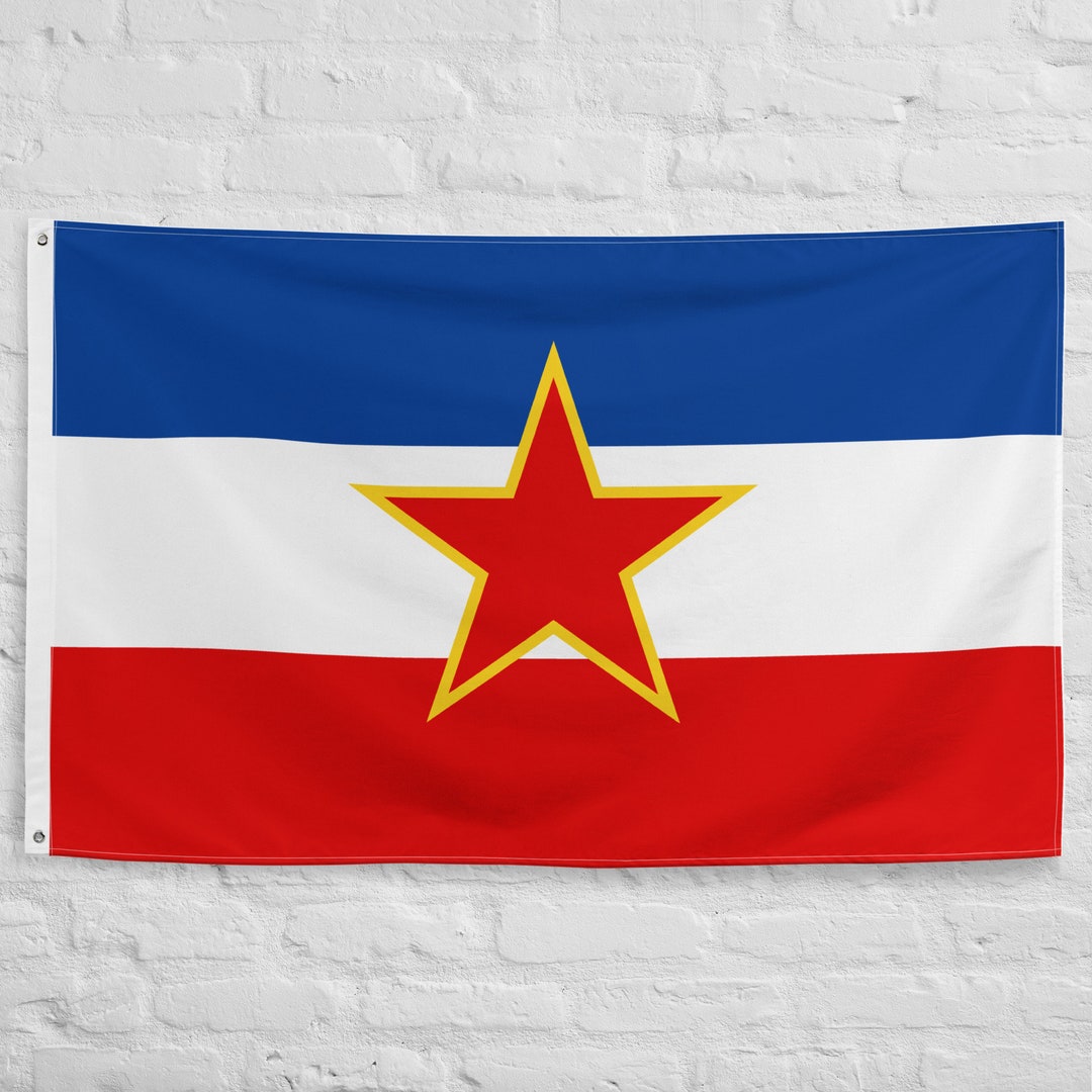 Bandera de Yugoslavia 100% poliéster con arandelas de hierro Banderas  yugoslavas México