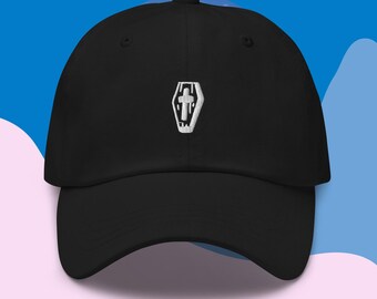 Coffin Embroidery Dad Hat: Cotton Halloween Baseball Cap
