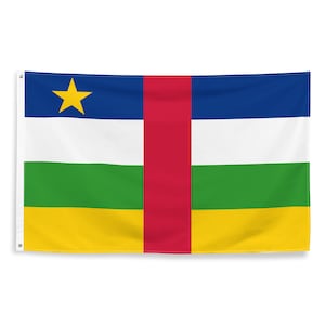 Central African National Flags Polyester with Iron Grommets 100% Central African Republic Flag