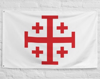 Order of The Holy Sepulchre of Jerusalem Cross Flag 100% polyester with 2 Iron grommets Catholic Flags