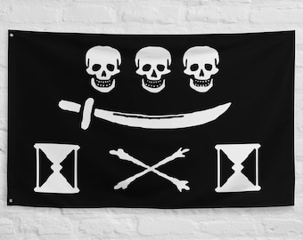 Jean Thomas Dulaien Pirate Flag: Skull & Crossbones Nautical Decor