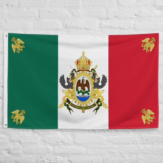 Historical Mexican Flags Polyester With Iron Grommets 100% Old Mexico Flag  