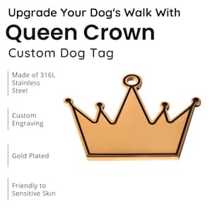 Custom Pet Queen ID | Free Engraved Dog ID Tag - Dog Accessories - Personalized Dog Tag For Bulldog - Dog Christmas Gift - Pet Dog ID Tag