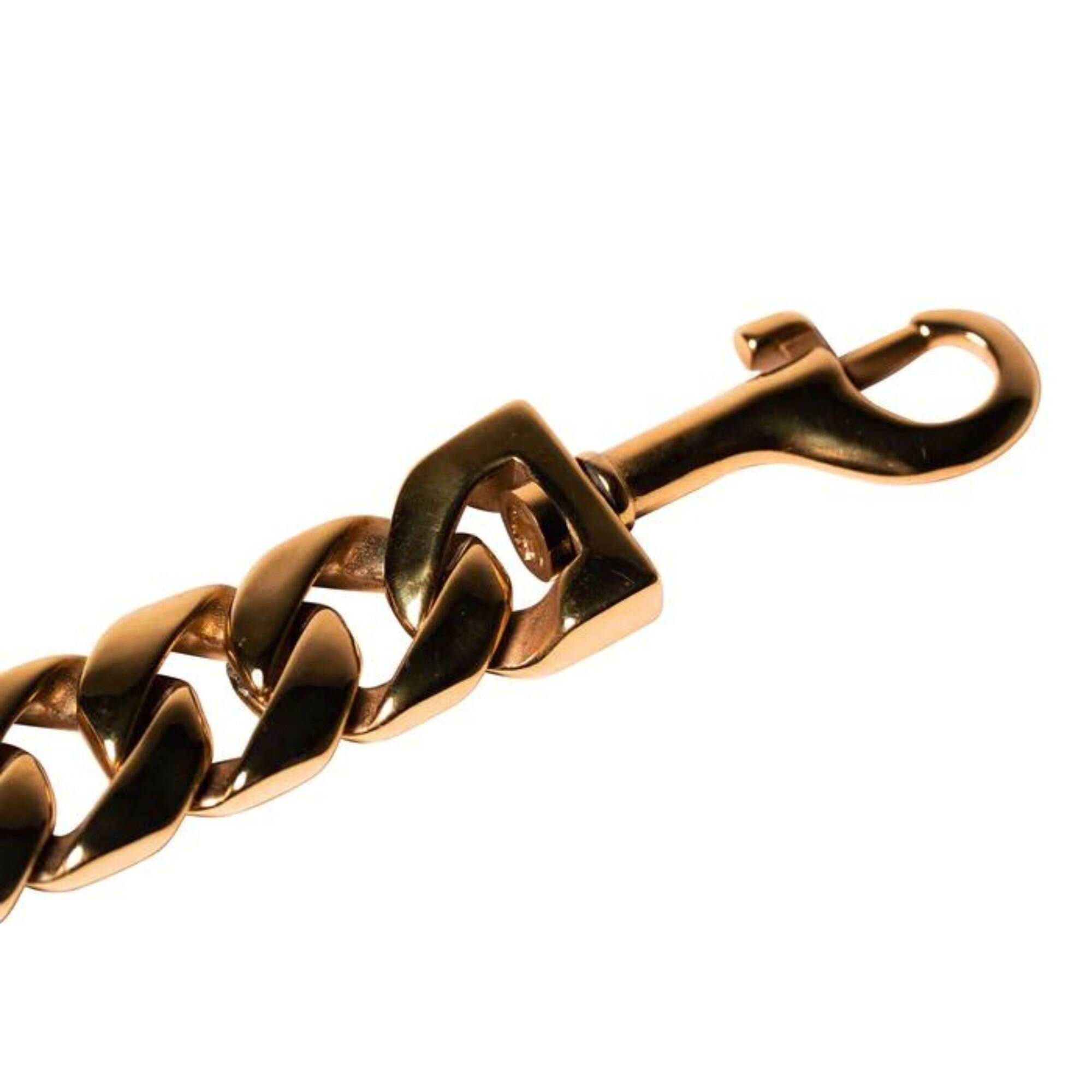 18K Gold Plated Luxury Design Dog Leash Chain With Leather Etsy