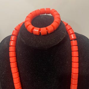 African Nigerian Wedding Igbo Coral neck Beads and bracelets