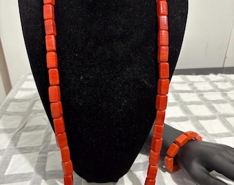Männer Coral African Hochzeit Halskette / Nigerianische traditionelle Perlenkette / Nigerianische Männer Halskette / Igbo Männer Halskette / Kamerun Halskette