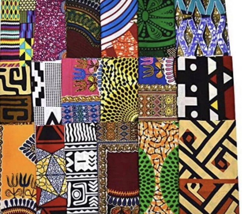 6 Random Fat Quarter Bundle/african Fabric/ 6 Quarter Pieces Ankara ...