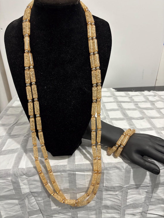 African Clear Gold Men Long Neck Bead for All Occasions African