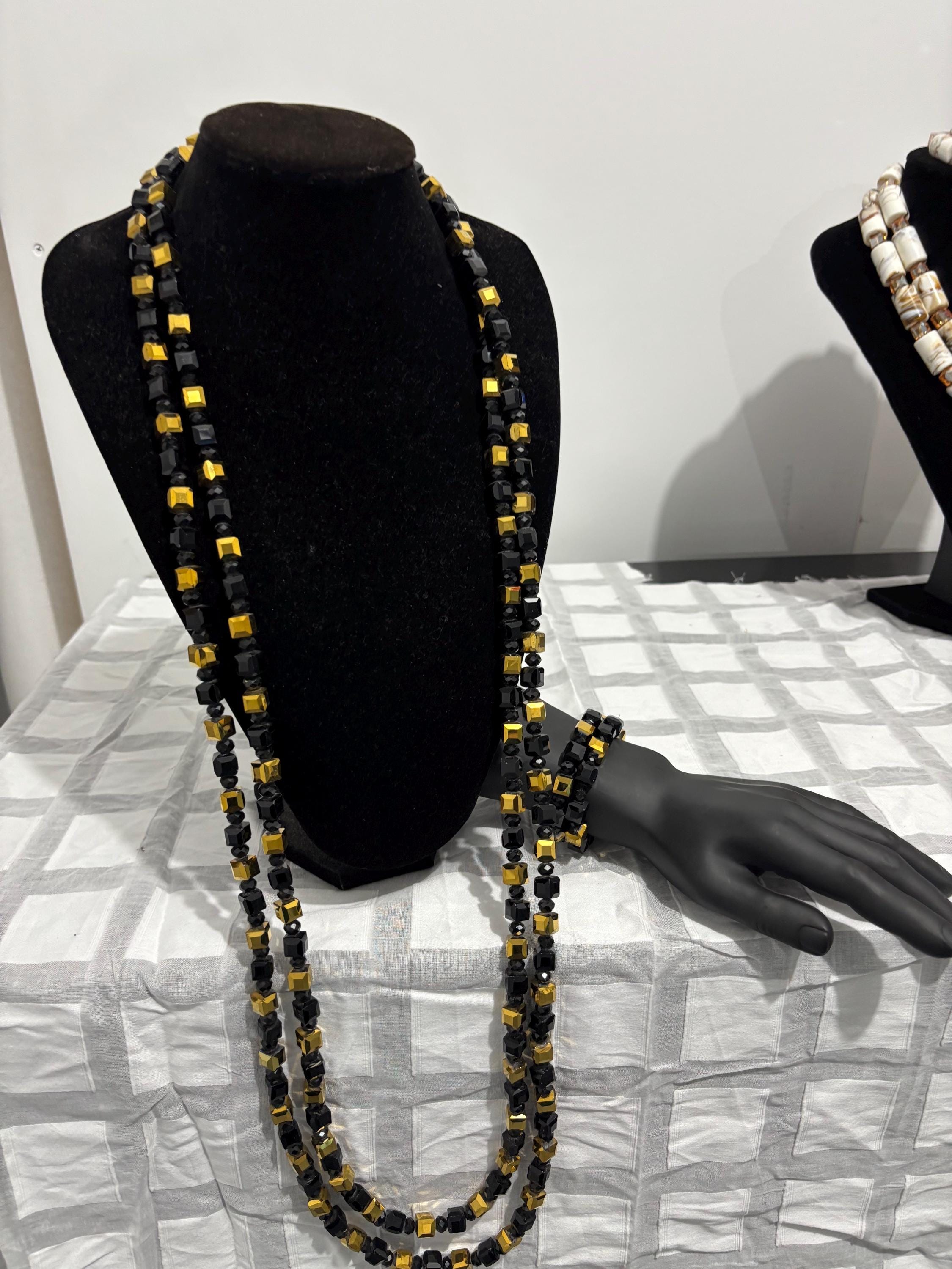 African Black and Gold Men Long Neck Bead for All Occasions