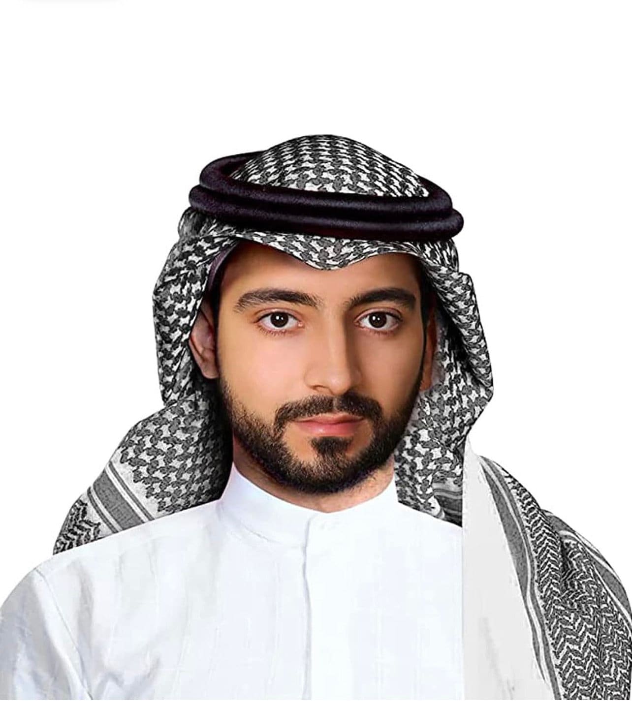 Uomo Musulmano Arabo Che Porta Sciarpa Nera Che Esamina La Macchina Fotografica 36218089