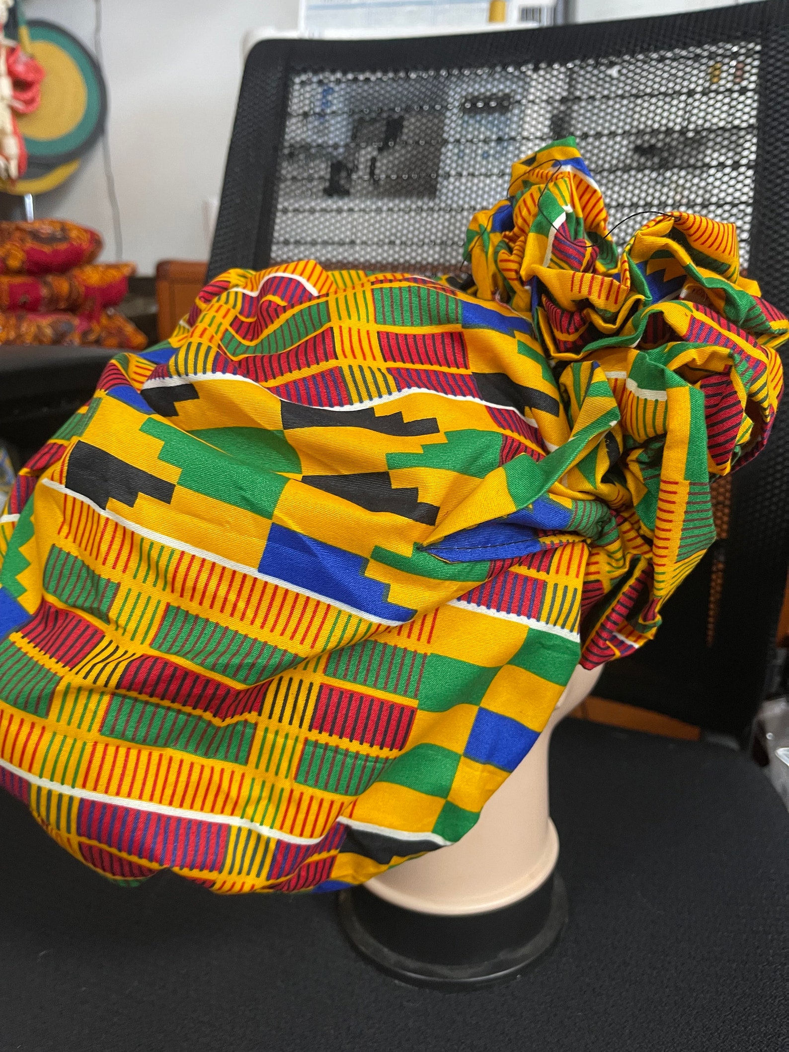 African Kente Women Turban Cap Ready to Wear Auto Gele Hat - Etsy