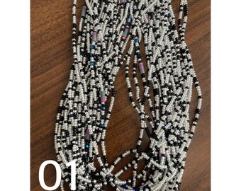 African Waist Beads, African WaistBead, Belly Bead, Luxe WaistBeads- Handmade luxury waistbead,  Body Jewelry 40” tie on