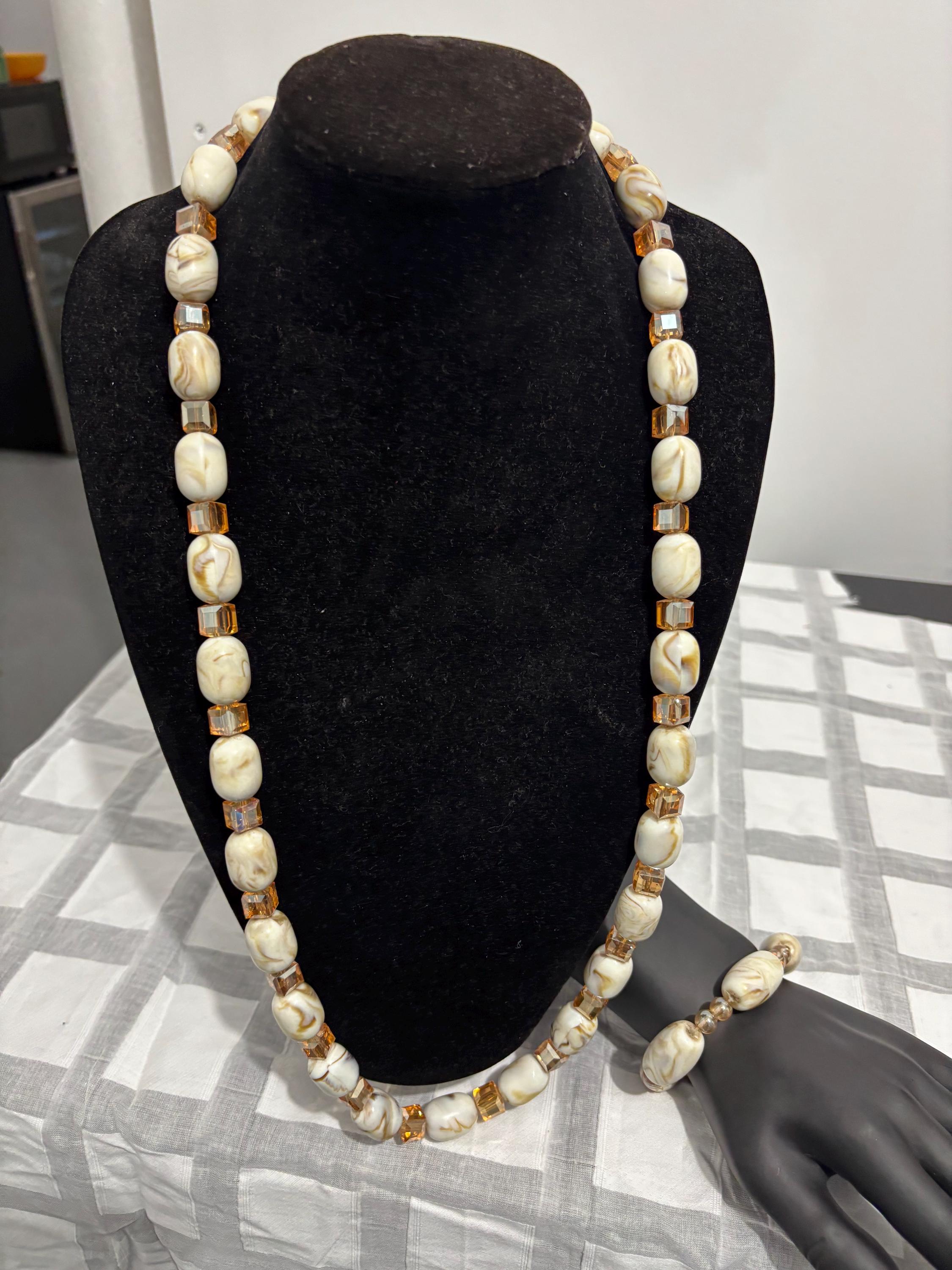 Vintage★African Brass bead long necklace African Men Long Neck Bead for All Occasions African Long Neck