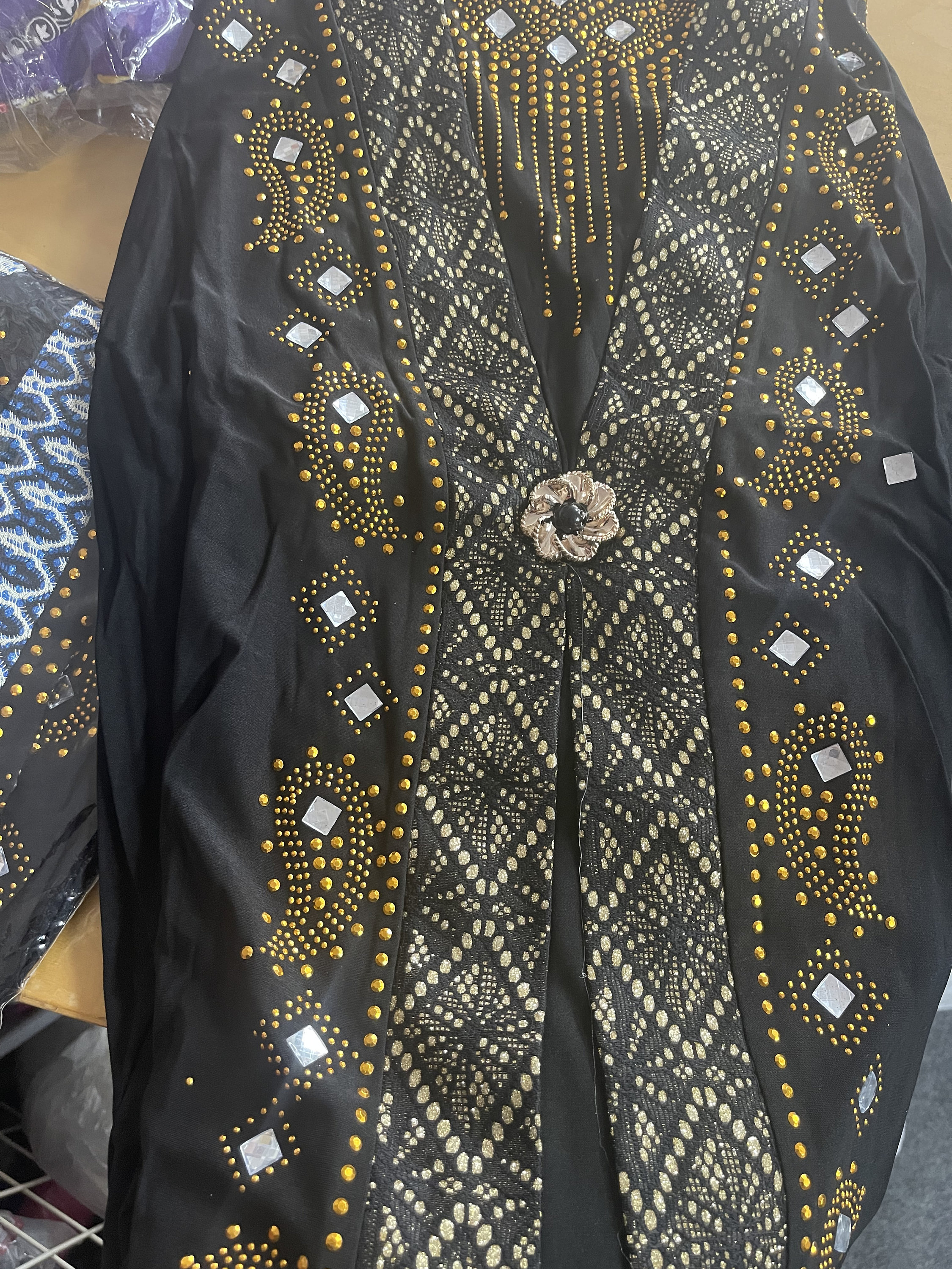Maxi Abito Stile Dubai, Caftano Farasha In Nidah E Chiffon Con Maniche A Campana, Floreale, Lunghezza Intera - Foto 4
