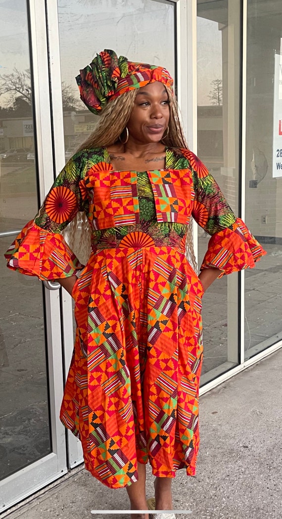TOSHIKII Afrikaanse Dashiki Split Maxi-jurk Etnische Ankara Vloerlengte Jurk Afrikaanse Hoge Taille Traditioneel Kostuum, 11, M