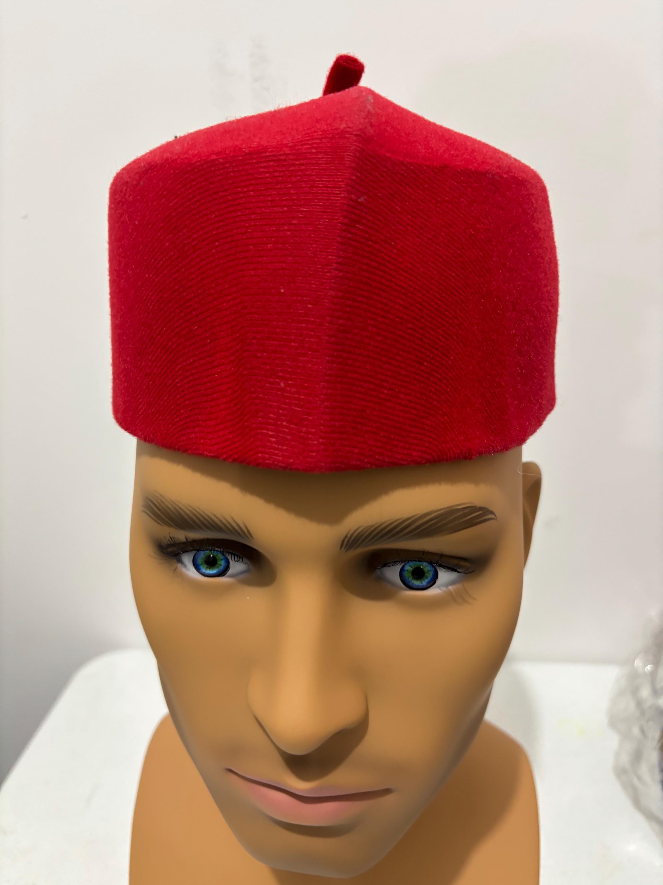 Original Igbo Chieftaincy Nigerian Red Handmade Igbo Ozo Cap for Men ...