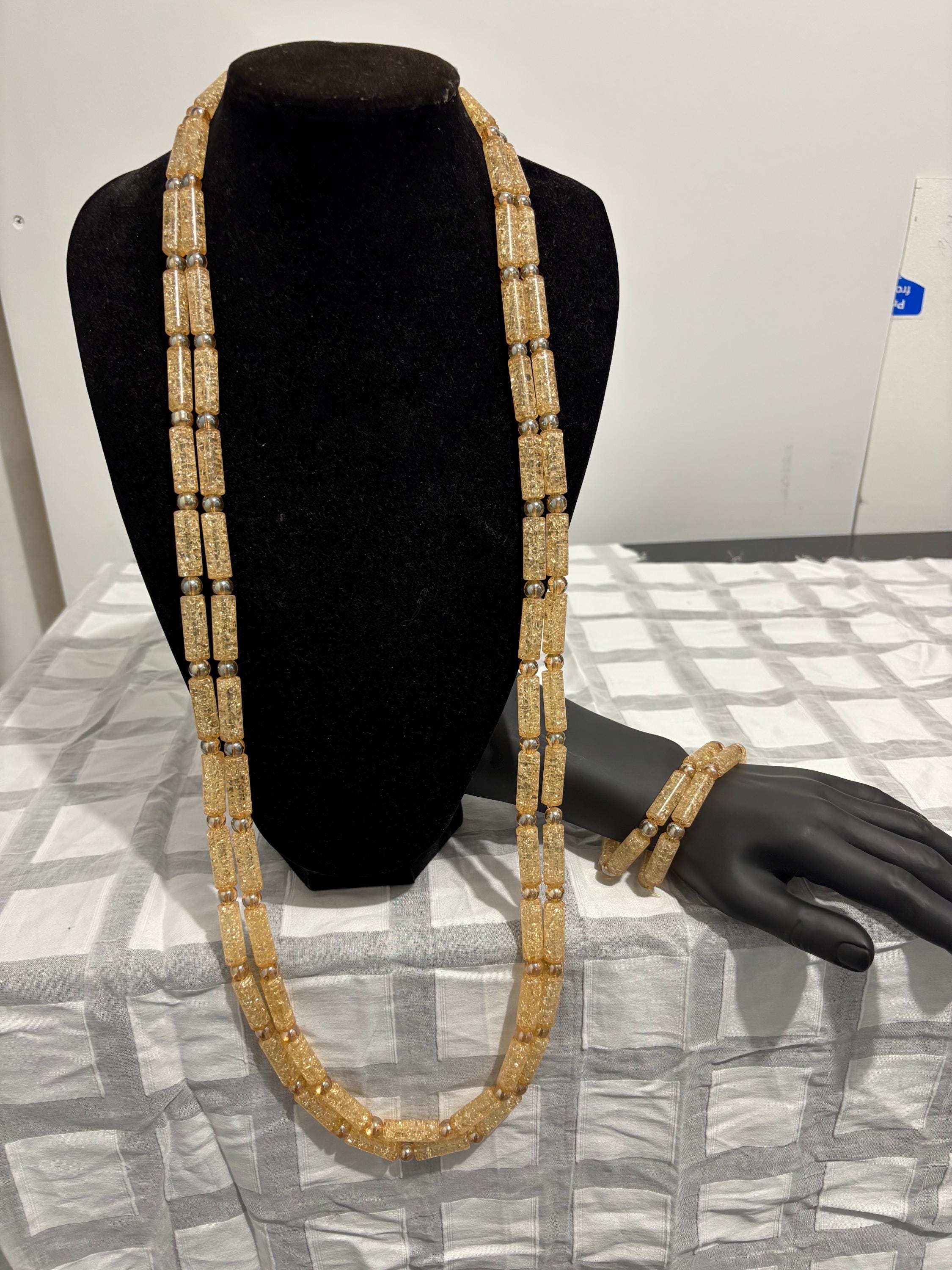 African Clear Gold Men Long Neck Bead for All Occasions African