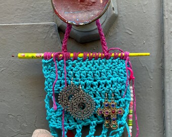 Crochet Jewelry/ Earrings Wall Holder