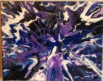 Purple and Black Spin Art