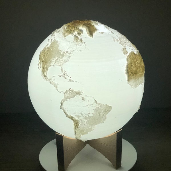 Earth Planet Lamp 3, 4, and 5-Inches in Diameter, Night Lamp for Office, Home, or Room Decor (16 Colors)
