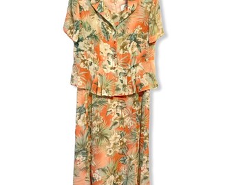 Julian Taylor Floral Dress Set Vintage 