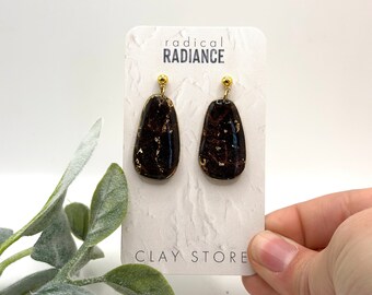 Black Turqouise Long Oval Dangles