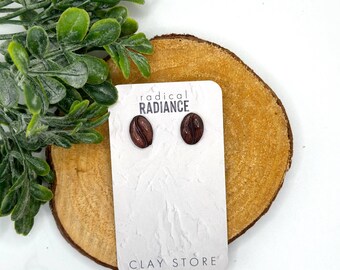Coffee Bean Stud Earrings