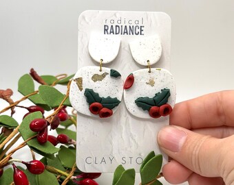 2-Tier Wintery Cranberry Dangle Earrings