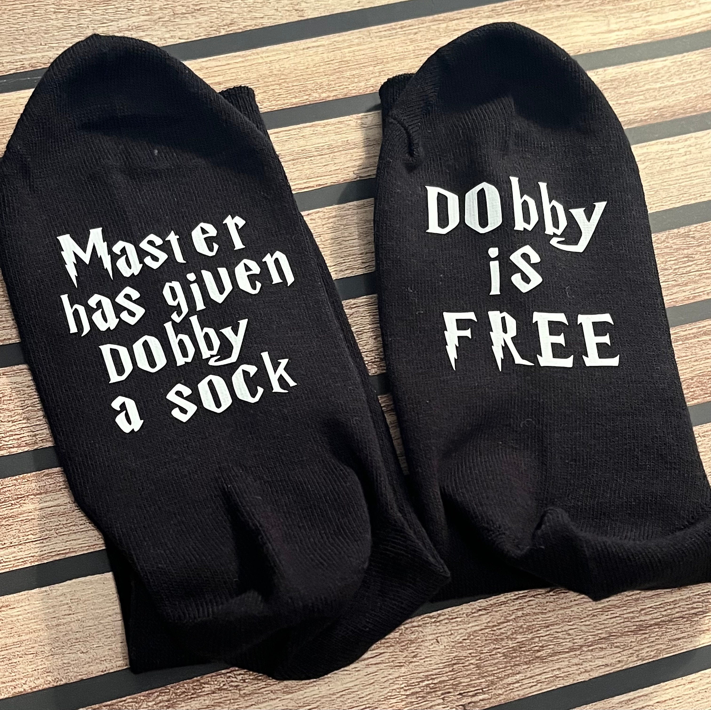 Personalised master Has Given Dobby a Sock, Dobby is Free Socks. Adult