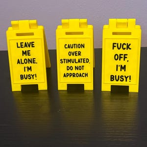 Funny Mini Desk Sign: Sarcastic Office Humor, 3D Printed