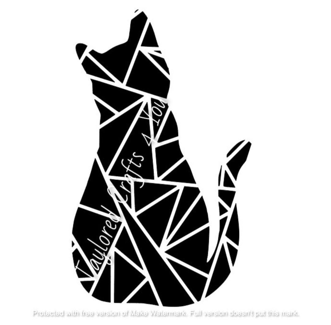 Geometric Cat SVG - Etsy