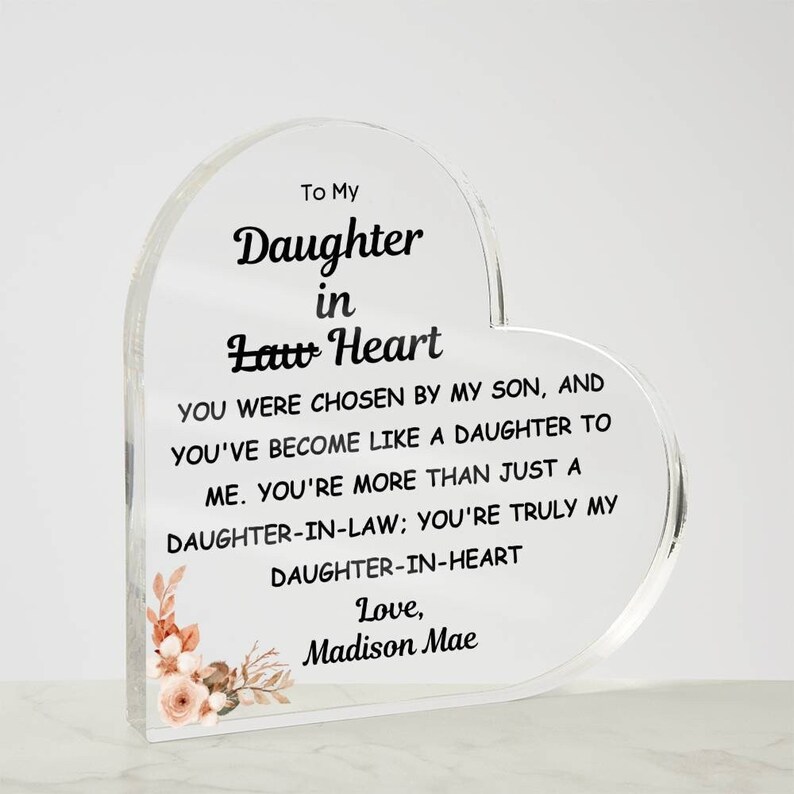 For Daughter In Law Personalized Home Decor Acrylic Heart Etsy