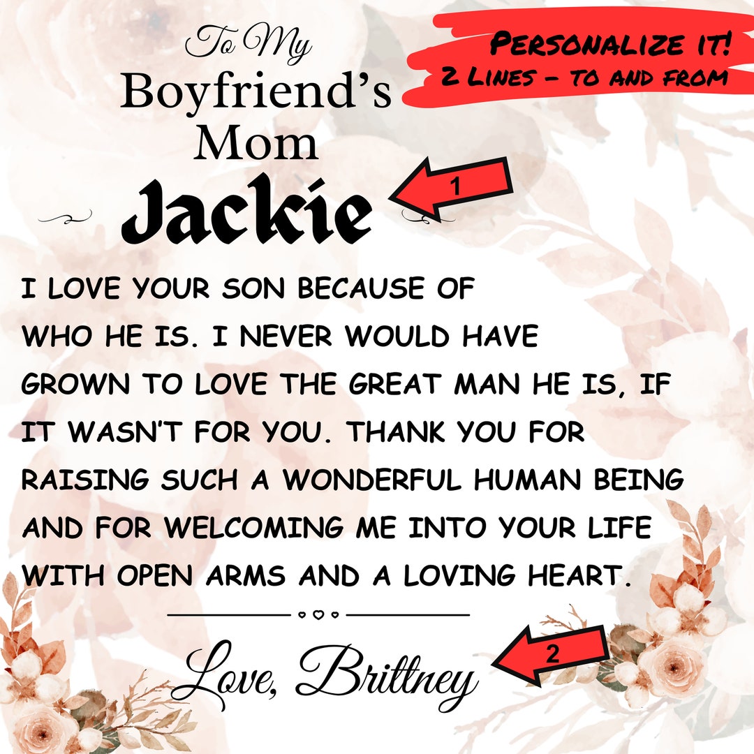 Boyfriend's Mom Gift, Personalized Acrylic Heart Plaque for Future