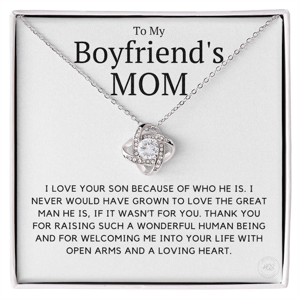 My Boyfriend's Mom, I love your son because of you,  Present for Boyfriend's Mom, Birthday, Christmas or Mother's Day Gift for Bf Mom
